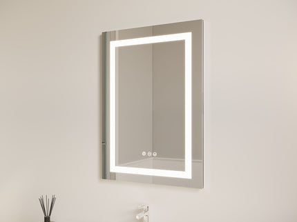Bathroom Medicine Cabinet With LED Mirror, Anti-Fog, Waterproof, 3000K~6000K Single Door Lighted Bathroom Cabinet With Touch Swich