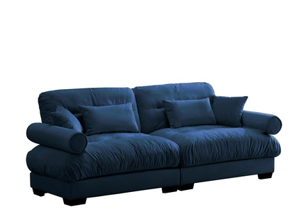 Modern Oversize Sofa With Cloud Like Comfort, Featuring Waist And Throw Pillows