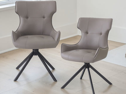 Damita - Side Chair With Swivel (Set of 2) - Camel
