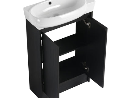 Freestanding Bathroom Vanity With Sink And Storage Rack, Soft Close Doors Base With Basin