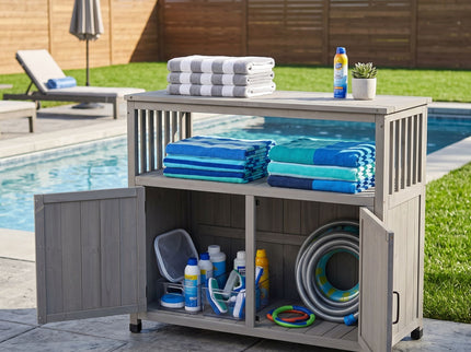 Patio Bar Table Set With Storage