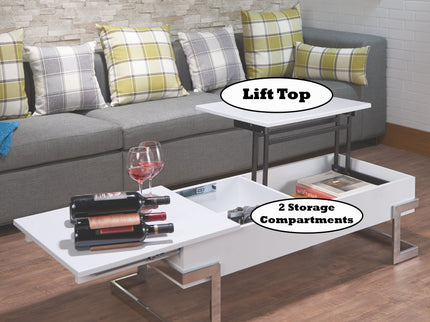 Calmam - High Gloss Coffee Table With Lift Top