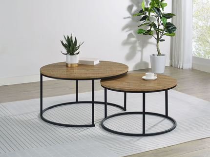 Arrize - 2 Piece Round Nesting Coffee Table Set - Mango Color