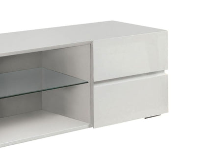 Glossy 4 Drawer TV Console - White