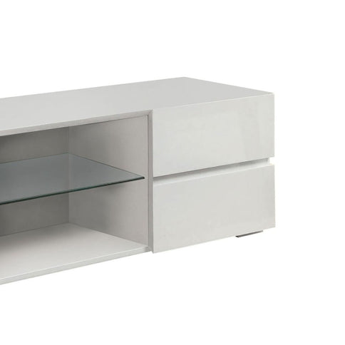 Glossy 4 Drawer TV Console - White