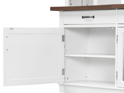 Extra Long TV Stand With 7 Color LED Lights, Adjustable Shelves & Storage Cabinets