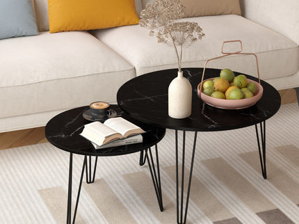 Round Nesting Coffee Table For Living Room (Set of 2)