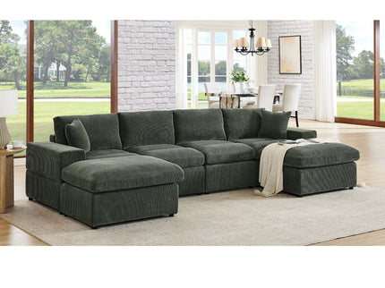 Upholstered Symmetrical Modular Sectional With 6 Seating