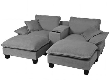 Modular Cloud Couch Sofa With Cup Holders & Storage, USB Port