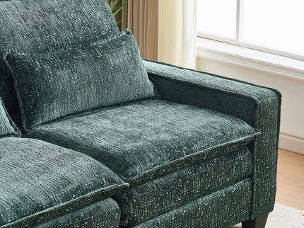 Modern Comfy L Shaped Sectional Sofa With Movable Ottoman