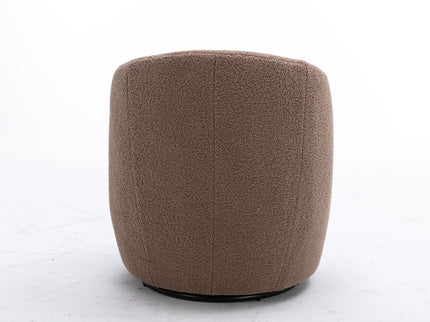 Teddy Fabric Swivel Accent Armchair Barrel Chair With Powder Coating Metal Ring