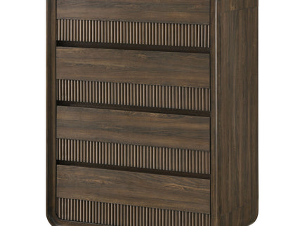Flair Rounded Edges 1 Piece Chest, 5 Drawer Storage Bedroom Furniture - Brown