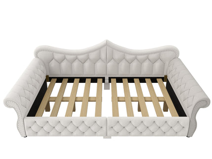 Upholstered Daybed With LED Lighting And Nailhead Trim