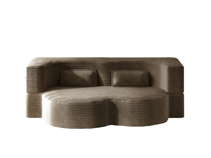 Modern Floor Sofa With 2 Pillows, Convertible Twin Size Folding Mattress For Living Room