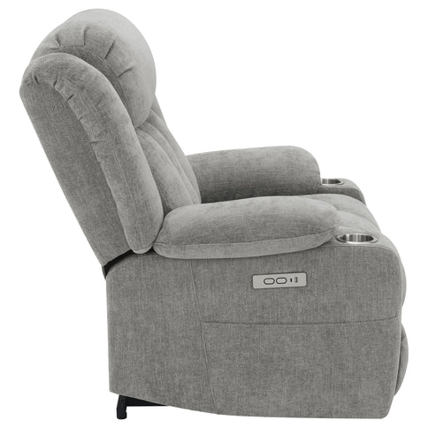 Beca - Upholstered Power Lift Recliner With Cupholders And USB Charging