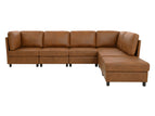Light Brown / 2 Pc. Sectional Sofa, Ottoman