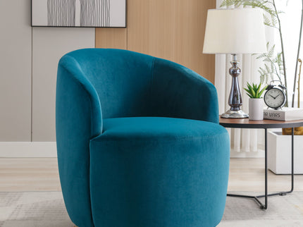 Swivel Accent Armchair Barrel Chair With Powder Coating Metal Ring