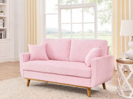 Upholstered Loveseat With Arms And Pillows