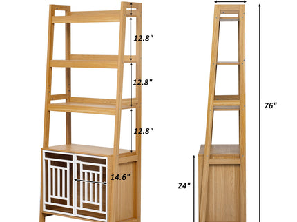 Modern Furniture Style 2 In 1 Pet Friendly Dog Crate Ladder Bookcase - Ancient Oak