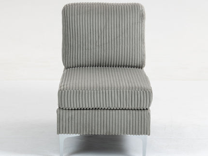 Single Couch Modular Armless Accent Chair With Back Cushion