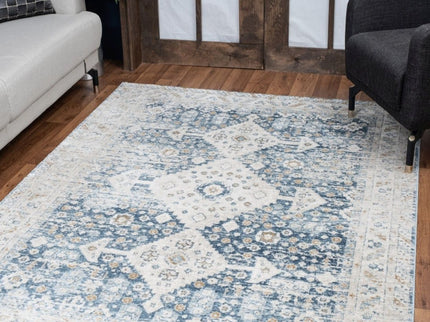 Noble - 5'3" X 7'3" Area Rug - Blue, Polyester