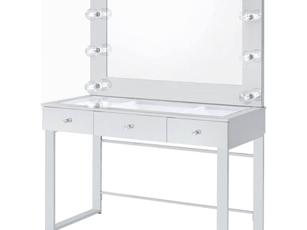 Trevor - 3 Drawer Makeup Vanity Table With Mirror - Chrome