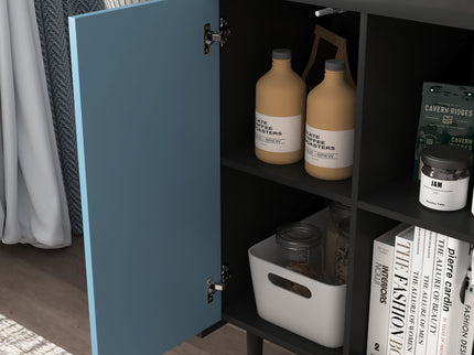 Modern Sideboard Buffet Cabinet With Doors And Unique Panel Styling