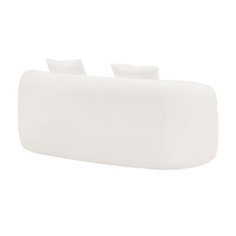 Curved Loveseat Sofa With Round Armrest