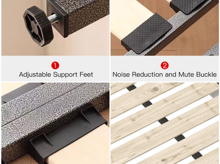 King Size Platform Bed With Special-Shaped Headboard - Cream