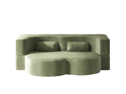 Modern Floor Sofa With 2 Pillows, Convertible Twin Size Folding Mattress For Living Room