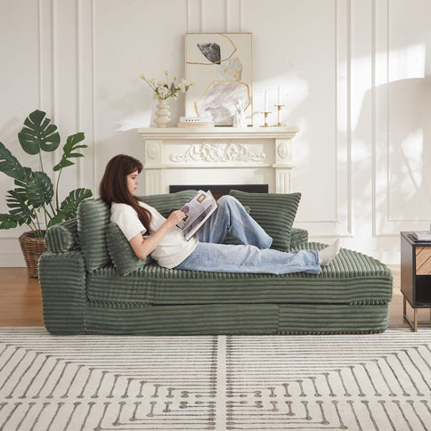 Semi Circular 2 In 1 Sofa Bed With Neck Pillow
