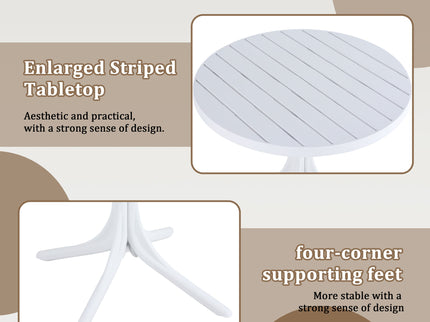 4 Piece Set Of Single Chairs, Traditional Elements With Round Table
