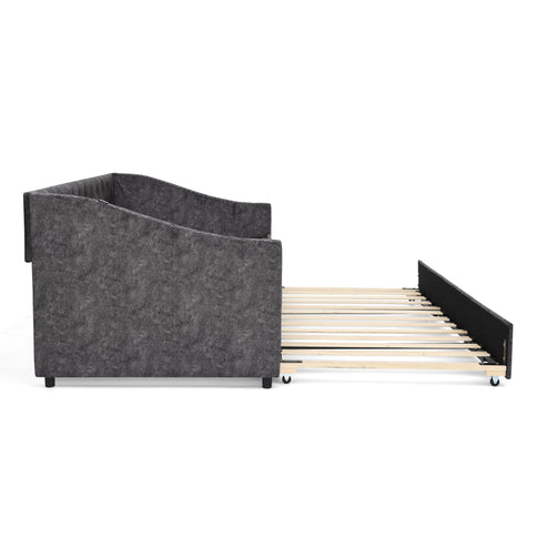 Upholstered Daybed With USB Charging & Pull Out Bed