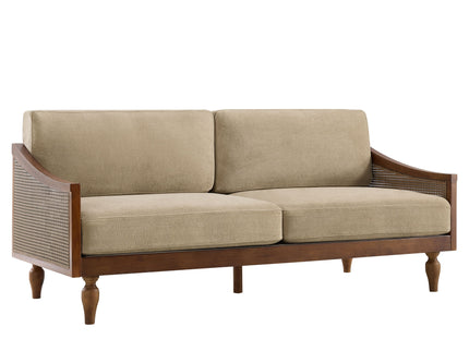 3 Seater Sofa With Rattan Armrests