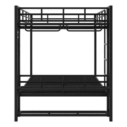 Bunk Bed With Storage Shelves, Clothes Hooks, LED Light