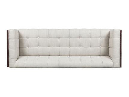 Contemporary Mid-Century Charm 3 Seater Sofa With Button Tufted Waffle Stitching