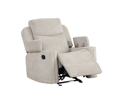 Galya - 3 Piece Living Room Set Sofa Loveseat Chair - Light Gray