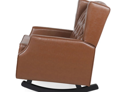 Moss - Upholstered Rocking Recliner With Diamond Tufting And Wingback - Light Brown