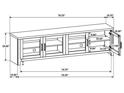 Trowbridge - 4 Door TV Stand - Oak
