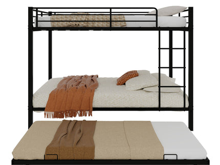 Bunk Bed For Kids, Convertible Frame With Ladders & Guardrail