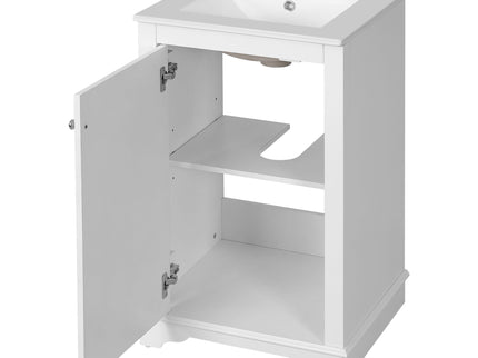 Bathroom Vanity With Sink, Freestanding Single Cabinet Set, Soft Close Door, Adjustable Shelf