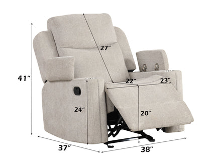 Galya - Motion Glider Recliner - Light Gray