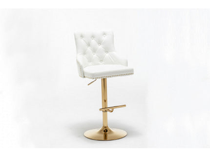 Adjustable Swivel Bar Stool With Nailhead Trim (Set of 2)