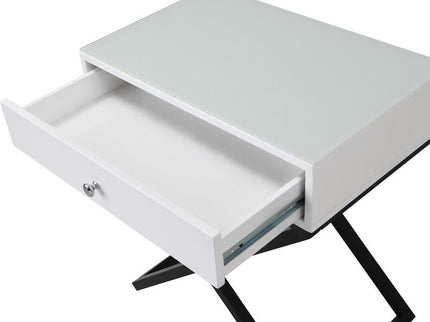 Koda - End Side Table Nightstand, Drawer And Cross Base