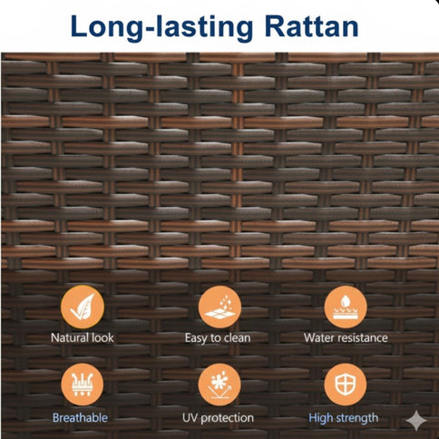 All-Weather Square Rattan Patio Dining Table