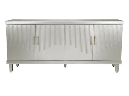 4 Door Cabinet With Adjustable Shelves, Large Storage For Living Room - Champagne