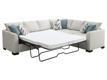 Radison - Upholstered Sectional Sofa With Hidden Sleeper - Greige