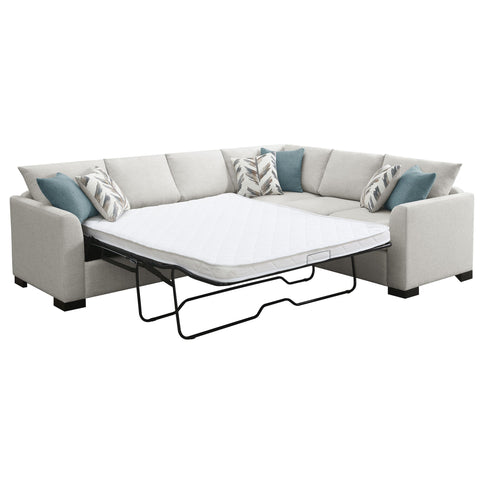 Radison - Upholstered Sectional Sofa With Hidden Sleeper - Greige