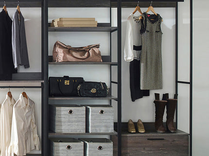 Monica - Walk-In Closet System, Modular Storage - Rustic