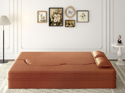 Convertible Foam-Filled Sleeper Sofa Bed With 2 Pillows